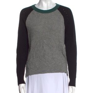Autumn Cashmere 100% Cashmere Colorblock Pattern Sweater Small